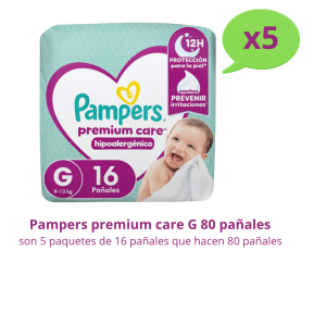 pampers premium care talla G 80 pañales