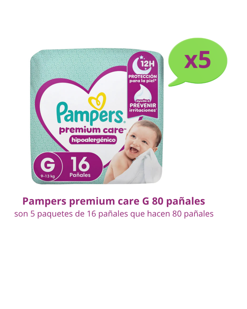 pampers premium care talla G 80 pañales