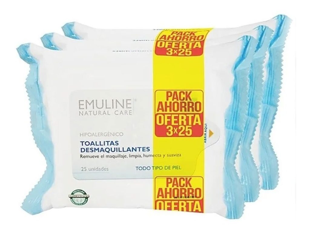 Toallitas Desmaquillante - Emuline - Tripack 3 de 25 toallas
