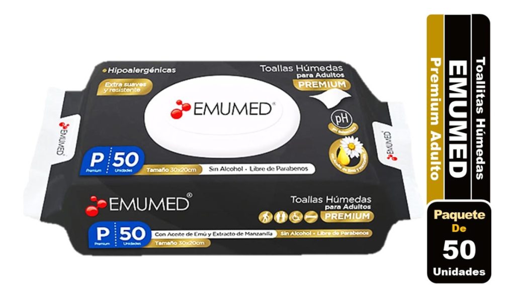 toalla humeda adulto emumed 50 toallas