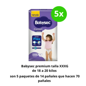 Babysec premium XXXG 70 pañales
