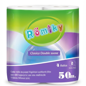 Papel higiénico 4 rollos 50 metros