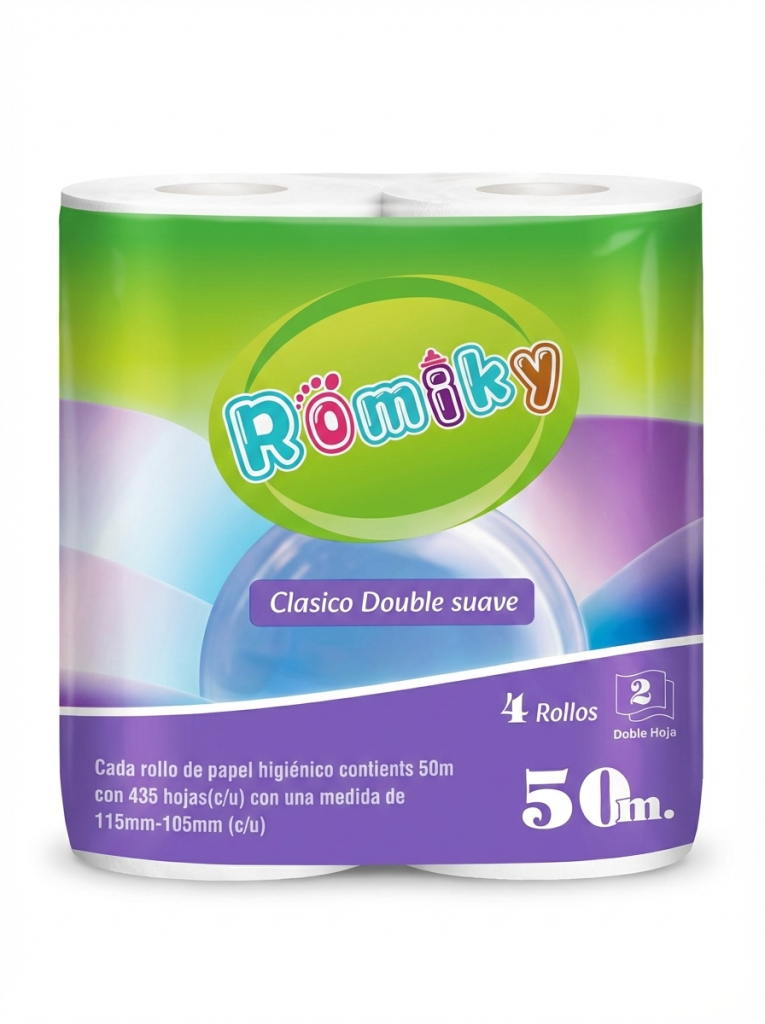 Papel higiénico 4 rollos 50 metros