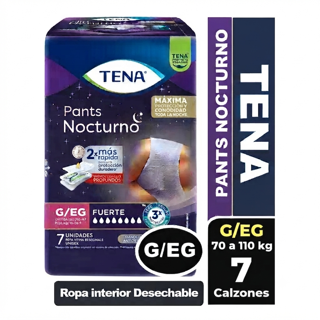 Tena pants nocturna talla GEG 7 calzones